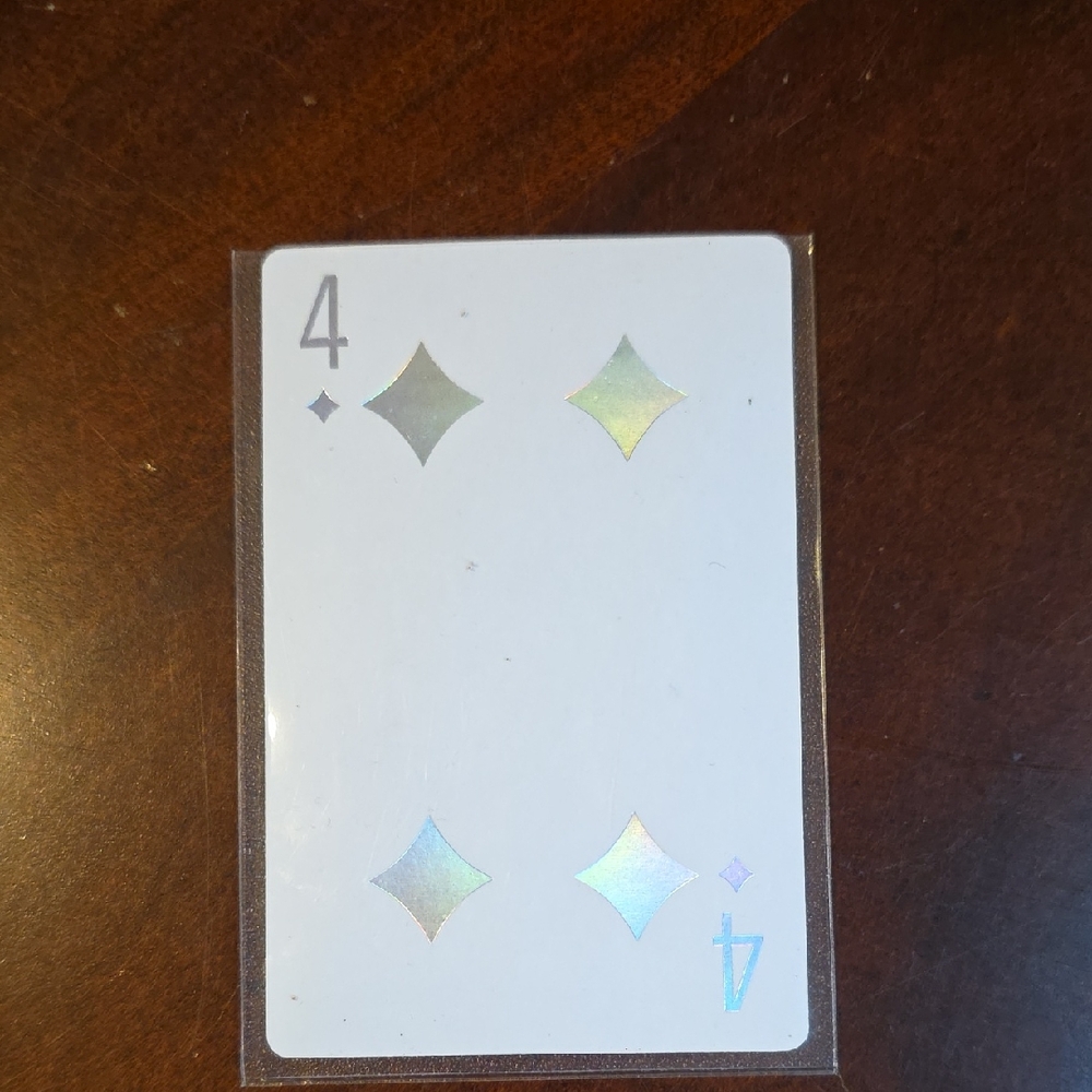 Dior Holographic 4 of Diamonds Card